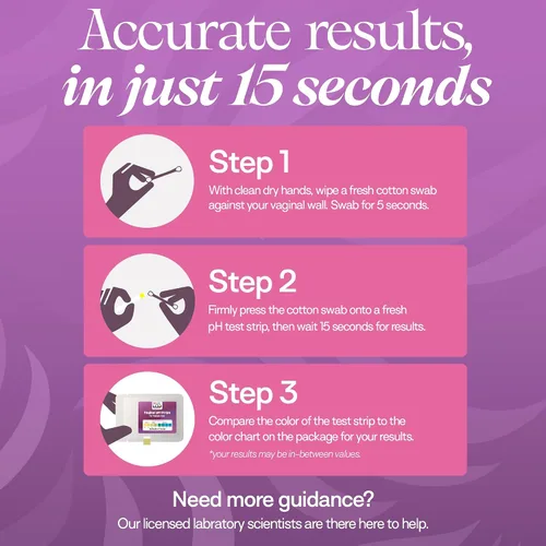 Vista 3 de Kit de tiras de prueba de pH vaginal para mujeres (10 unidades) envueltas individualmente para equilibrio de pH, vaginosis bacteriana (BV)