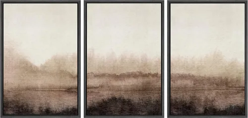 Vista 153 de SIGNWIN Lienzo enmarcado para pared, juego de arte tranquilo con reflejo de lago, acuarela, montaña y agua, ilustraciones modernas, arte abstracto