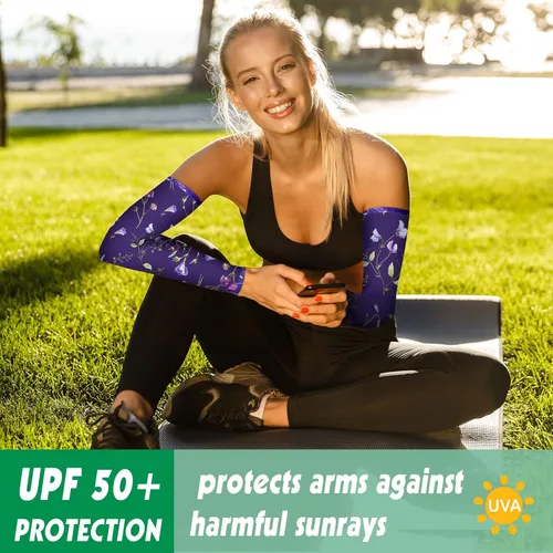 Vista 6 de Jeyiour 18 pares de mangas de jardinería con protección solar UV para mujeres y hombres, patrón de flores, color sólido, enfriamiento, verano