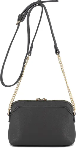 Vista 4 de Bolso cruzado pequeño con dos borlas con correa de cadena, bolso pequeño para mujer