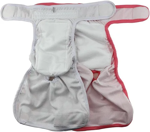 Vista 4 de Pañales para mascotas lavables para perras (paquete de 7), pañales cómodos y reutilizables para perritos (estilo A, XS)