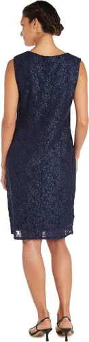 Vista 3 de R&M Richards Vestido corto de encaje para madre de la novia con chaqueta para mujer