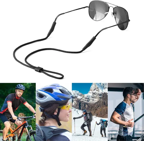 Vista 8 de Soporte de correa para lentes para lentes de brazos delgados – Correas de soporte para gafas alrededor del cuello – Correas de gafas de sol