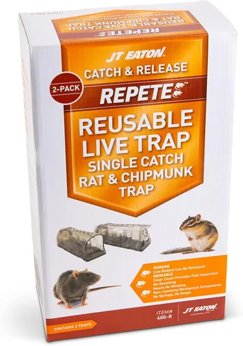 Vista 2 de Repete Humane - Trampa para ratas y ardillas, paquete de 6 Atrapa y liberación humana; diseño reutilizable; no mata; seguro para ratas y ardillas