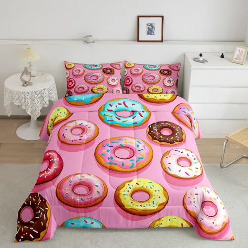 Vista 188 de Erosebridal Juego de edredón de hojas de cannabis, juego de ropa de cama de marihuana con estampado colorido de plantas, decoración bohemia de 2
