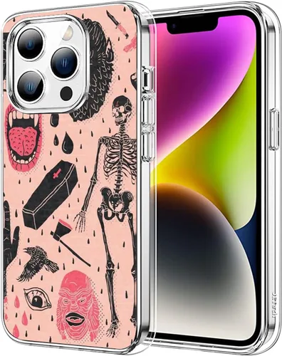 Vista 16 de Funda compatible con iPhone 15, divertida funda protectora de TPU a prueba de golpes para niñas y mujeres