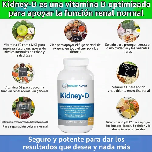 Vista 4 de Kidney Restore Suplemento de limpieza renal y salud renal + suplemento de riñón D