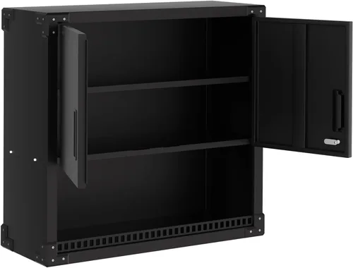 Vista 8 de Heavy Duty Steel Wall Cabinet with Lock, Hanging Storage Organizer with Adjustable Shelves, Rust-Resistant Metal Wall Mount Cabinet for Garage
