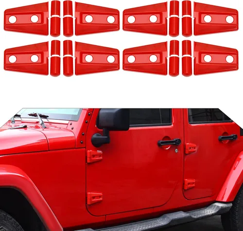 Vista 18 de 4 cubiertas protectoras de bisagra de puerta para Jeep Wrangler JK 2007-2018 de 2 puertas (negro)