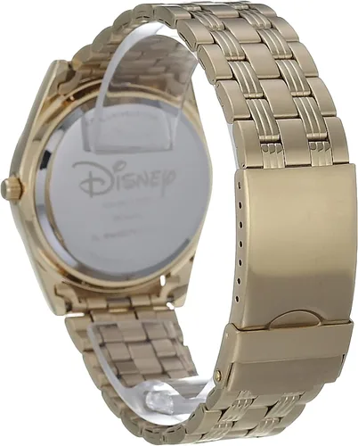 Vista 5 de Disney Reloj de cuarzo analógico redondo brillante para adultos, Oro, Reloj de cuarzo
