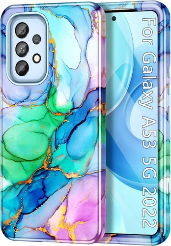 Vista 24 de Btscase Funda para Samsung Galaxy A16 5G, patrón de mármol 3 en 1, resistente a prueba de golpes, cuerpo completo, policarbonato duro y suave Rosa