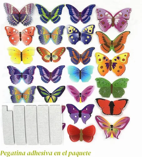 Vista 2 de 104 calcomanías de pared de mariposa para pared, calcomanías de mariposas