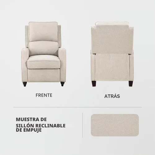 Vista 5 de Lexicon Silla Reclinable con Respaldo Empujable para Sala de Estar, Silla de Sofá Reclinable, Sillón Reclinable Moderno, Asiento Reclinable de Tela