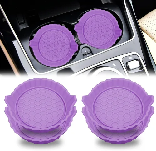 Vista 20 de Portavasos para automóvil, posavasos antideslizantes para automóvil, inserto universal para portavasos de automóvil, tapete de accesorios