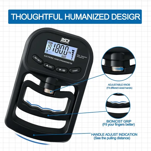 Vista 2 de Entrenador de fuerza de agarre de mano, dinamómetro de agarre de mano de 396 libras/396.8 lbs con pantalla LCD, ideal para deportes, escuela y uso