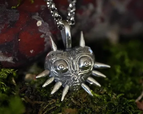 Vista 2 de Baldur Jewelry - Collar con dije de la leyenda de Zelda Hylian Shield Majora para hombres y mujeres - Collar Zelda Anime Cosplay Jewelry Amulet