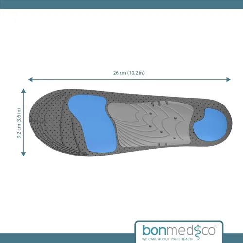 Vista 6 de bonmedico Plantillas de gel de alto rendimiento – Insertos de zapatos que absorben los golpes para hombres y mujeres, recortados para adaptarse a