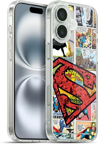 Vista 94 de Head Case Designs Funda de gel con licencia oficial de Superman DC Comics Collage Comicbook Art [protección de grado militar] compatible con Apple