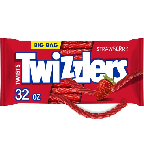 Vista 8 de Twizzlers Twists, caramelo de regaliz con sabor a fresa estilo masticable, bolsa de 16 oz