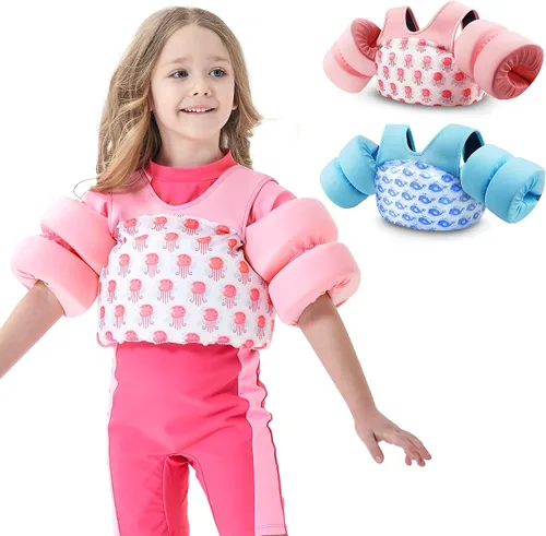 Vista 8 de COVACURE Toddler Swim Vest - Swim Float for Girls and Boys 22-66lbs, Toddler Floaties for Child Learn Swiming Training, Infant Safety Swim Aid
