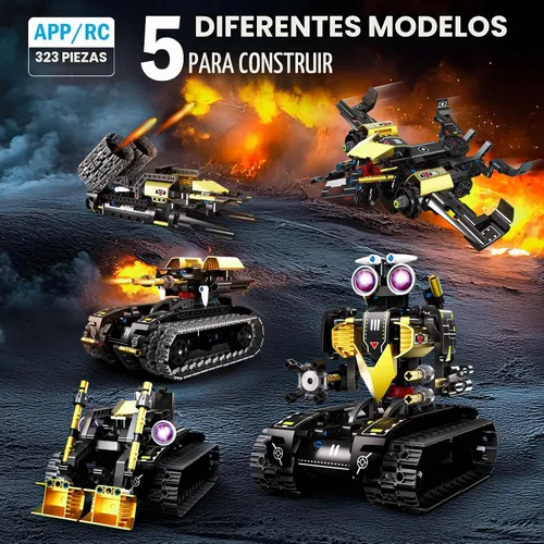 Vista 2 de Kit de construcción de robot con control remoto, regalos STEM para niños de 8 a 12 años, kit de robot científico, robótica, juguete técnico para Gris