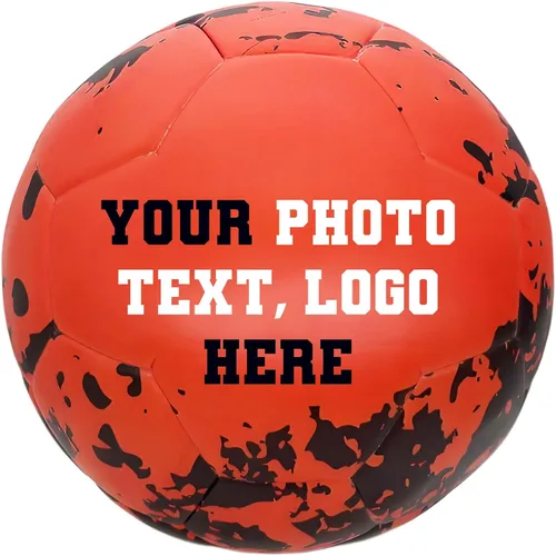 Vista 7 de Balón de fútbol personalizado – Nombre, foto, número o logotipo – Pelota de partido y entrenamiento de tamaño oficial 5 – Pelota de regalo de cuero