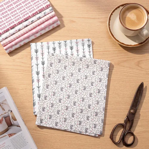 Vista 4 de Tigeen 8 paquetes de tela Fat Quarters, rosa bebé niña