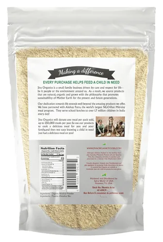 Vista 2 de Jiva Organics Polvo orgánico Amchur Bolsa de 7 onzas – Mango secado molido, 100% natural y sin OMG.