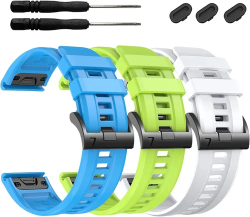 Vista 20 de EZMVZKU Correa de silicona Quickfit de 0.866 in compatible con Garmin Fenix 8/8Pro 1.850 in/Fenix 7/7 Pro/6/6 Pro/5 Plus, correa de reloj