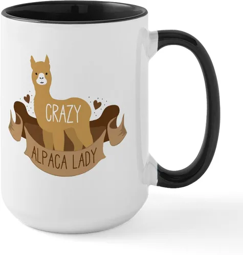 Vista 18 de CafePress Alpaca For Christmas Large Mug 15 oz (444 ml) Ceramic Coffee Mug