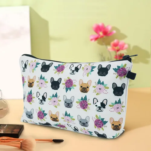 Vista 5 de Bolsas de cosméticos para mujeres, pequeña bolsa de maquillaje con girasol para bolso, bolsa de aseo de viaje, accesorios organizadores, neceser