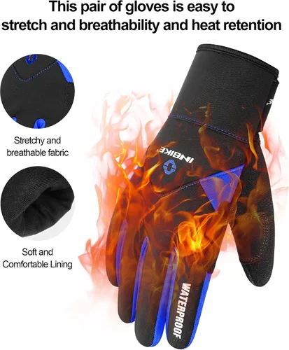 Vista 4 de INBIKE Winter Cycling Gloves for Men Women Cold Weather Thermal Windproof Gel Bike Gloves Touch Screen