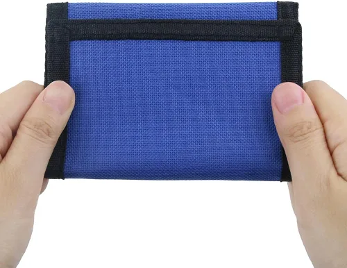 Vista 6 de NEICY Billetera de lona con bloqueo RFID para hombres y mujeres Carteras de camuflaje triple para deportes al aire libre con adhesivo mágico