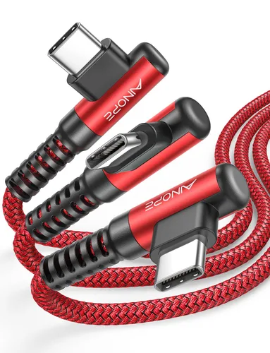 Vista 16 de AINOPE - Cable USB C de 1 metro en ángulo recto, paquete de 2 cables USB a USB C de 1 metro, cable USB A a USB C trenzado de nailon de 3.1A de carga