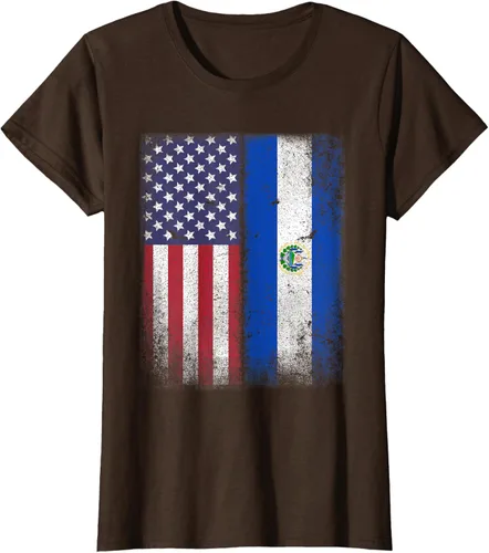 Vista 21 de Salvadoran American Flag El Salvador Salvadorean Salvadorian T-Shirt for Women Kids Men