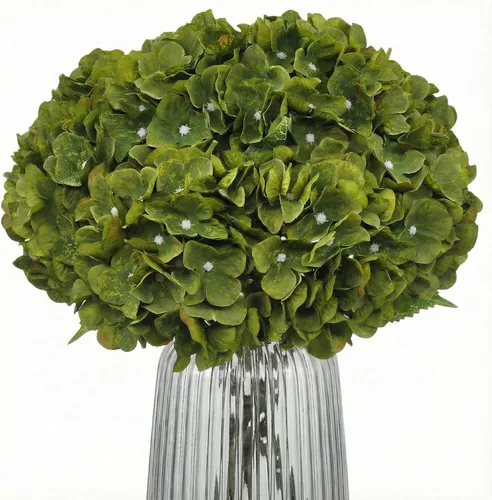 Vista 10 de 2 ramos de flores artificiales de hortensias de seda negra de 20 pulgadas