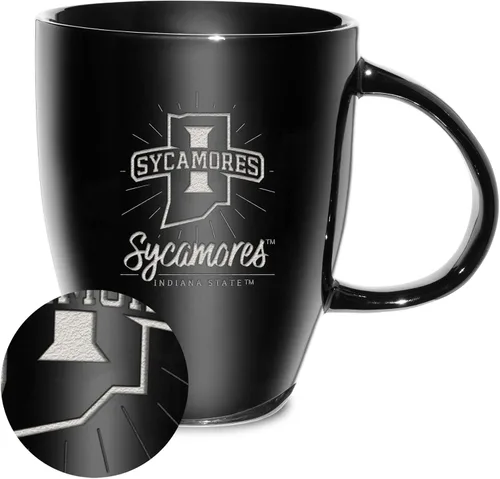Vista 124 de Rico Industries - Taza de lustre cerámico con grabado láser de la NCAA de 18oz - Café-Té