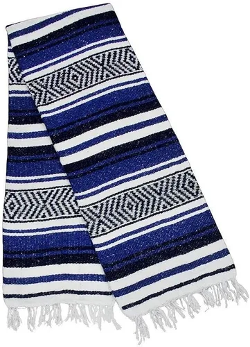 Vista 6 de $averPak BodyForge auténtica manta de yoga mexicana falsa (azul/negro/blanco)