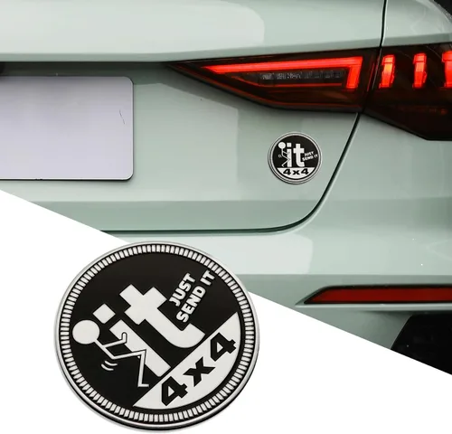 Vista 12 de Insignias de metal 3D para automóvil, emblema de cerveza de 4 x 4, insignia redonda de decoración exterior automotriz para automóviles, camiones