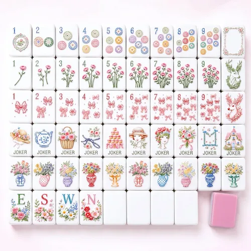 Vista 12 de Thenshop 160 piezas de azulejos Mahjong americanos de 1.2 pulgadas