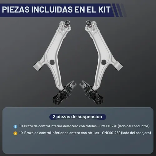 Vista 5 de Brazo de control inferior delantero con rótula para Honda Accord 2018-2022