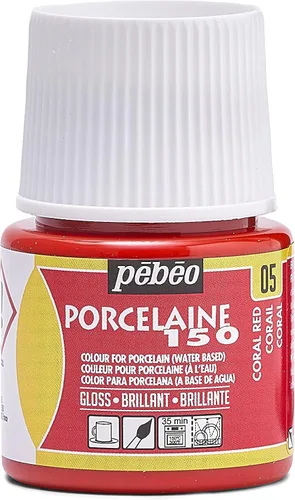 Vista 27 de Pebeo Porcelaine 150 - Pintura para porcelana de alto brillo a base de agua, botella de 45 ml - Negro abismo