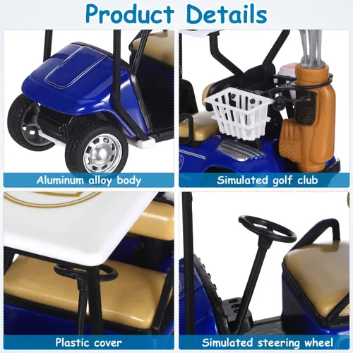 Vista 3 de Mipcase Carrito de golf Modelo de decoración para el hogar Suministros de escritorio Carrito de golf simple Decoración de carrito de golf Decoración