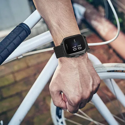 Vista 6 de Abanen Correa de reloj elástica trenzada para Garmin Vivoactive 6/5/Venu Sq/Venu 2 Plus, 0.787 pulgadas, correa de nailon elástico suave con cierre