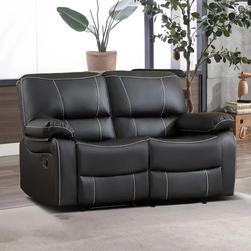 Vista 14 de EBELLO Silla reclinable manual de piel sintética, con respaldo cómodo y respaldo reclinable, muebles de primera calidad para sala de estar, muebles
