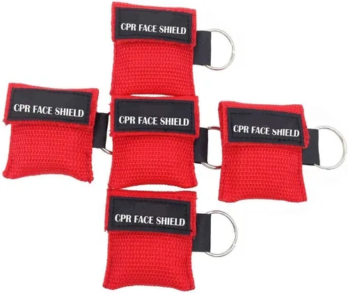 Vista 6 de 100 piezas RCP máscara de protección facial llavero kit de emergencia escudos faciales de rescate para primeros auxilios o entrenamiento de RCP