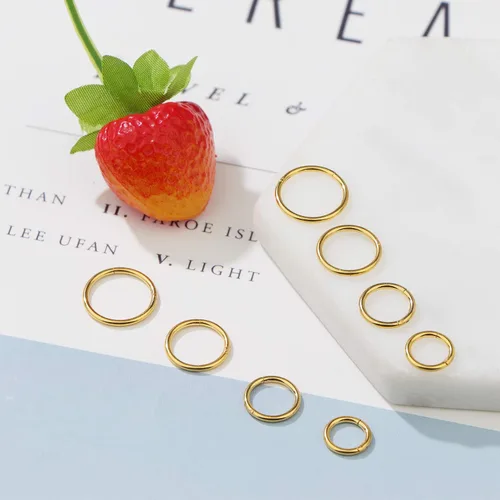 Vista 5 de Jstyle 8Pcs 16G Surgical Steel Hinged Clicker Segment Nose Rings Hoop Helix Cartilage Daith Tragus Sleeper Earrings Body Piercing 6-12MM Improved