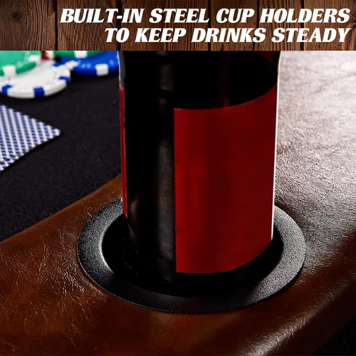 Vista 5 de Barrington Poker - Mesas de Póquer Plegables de Múltiples Estilos y Tableros de Mesa de Póquer/Colección de Mesa de Comedor, Mesas con Rieles