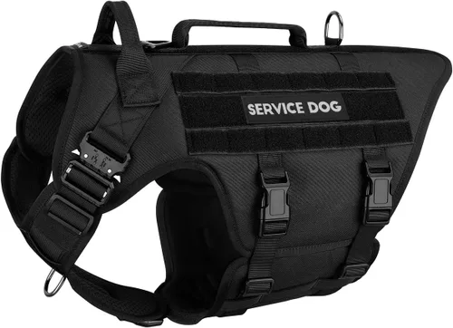 Vista 9 de Arnés táctico para perros - PETNANNY Chaleco para perro de servicio para perros grandes Cobertura corporal completa en arnés para perros de Rosa
