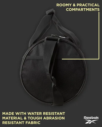 Vista 4 de Reebok Bolsa de lona Bolsa de gimnasio deportiva Plyo equipaje de mano ligero para fin de semana durante la noche para viajes, playa, yoga, lobo